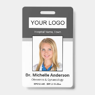 Badge Personnalisé Dark Grey Doctor Identité photo