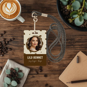 Badge personnalisé de café avec QR Code Cozy Cof