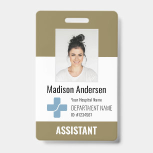 Badge personnalisé d'employé d'hôpital avec logo e