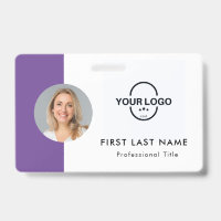 Badge personnalisé d'employé - Photo, Logo, Nom ID