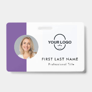 Badge personnalisé d'employé - Photo, Logo, Nom ID