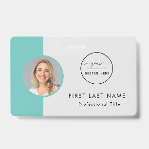 Badge personnalisé d'employé - Photo, Logo, Nom ID