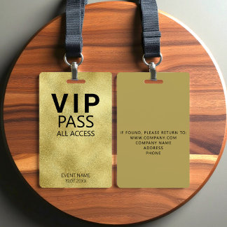 Badge personnalisé en feuille d'or pour événement