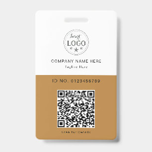 Badge Personnalisé Minimaliste avec Logo & Code QR