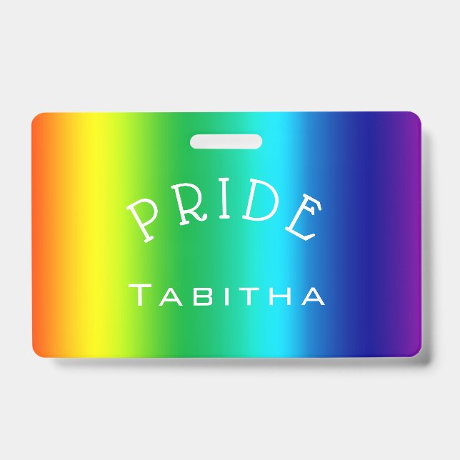 Badge personnalisé multicolore arc-en-ciel PRIDE p (Avant)