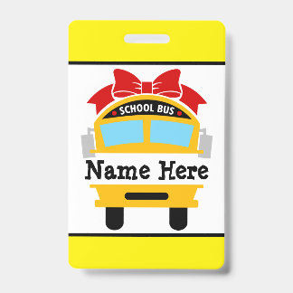 Badge Personnalisé Nom de Bus Scolaire pour Enfant