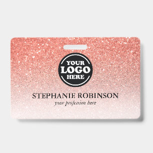 Badge personnalisé pour employé, avec logo et nom