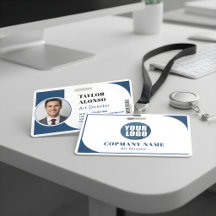 Badge Personnalisé pour Employé avec Logo et Titre