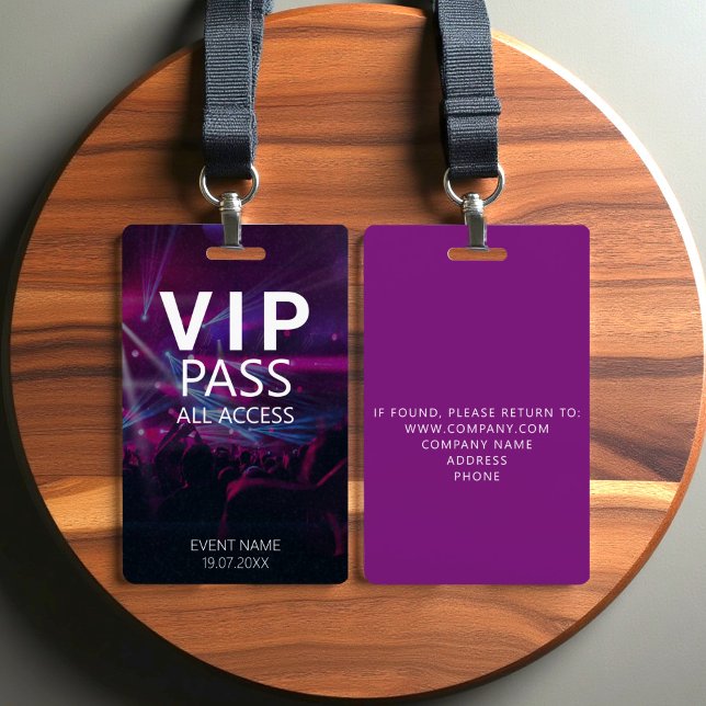 Badge Personnalisé VIP All Access, événement Concert vio (Créateur téléchargé)