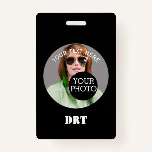 Badge Personnaliser votre texte Monogramme Votre image s