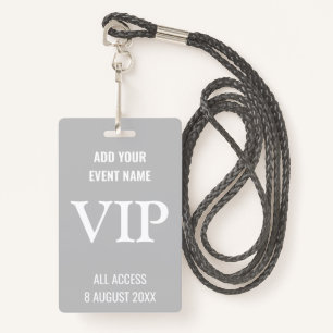 Badge Personne très importante VIP Music Festival Grey