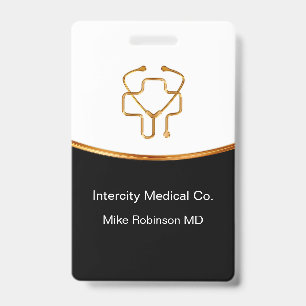 Badge Personnel de bureau de médecin élégant