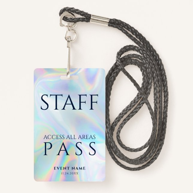 Badge Personnel de l'événement Hologramme All Access Pas (Devant avec lanière)