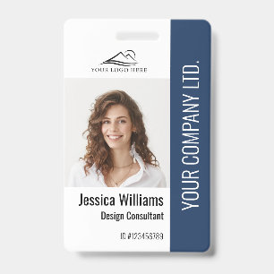 Badge Personnel d'entreprise personnalisé Code bleu