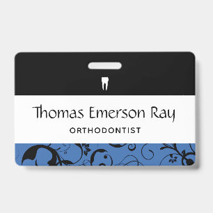 Badge Personnel du service dentaire Pro Damask