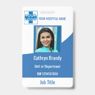 Badge personnel hospitalier ou clinique personnalisé bl