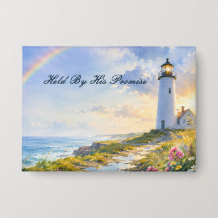 Badge Phare Arc-en-Ciel Aquarelle Côtière