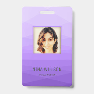 Badge Photo Business ID Sur Lavender Polygonal