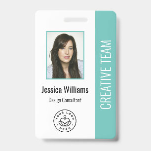 Badge Photo de base du logo de l'entreprise Turquoise Ca
