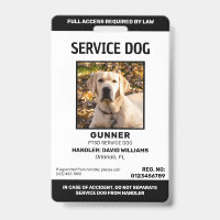 Photo de chien de service noir blanc personnalisé