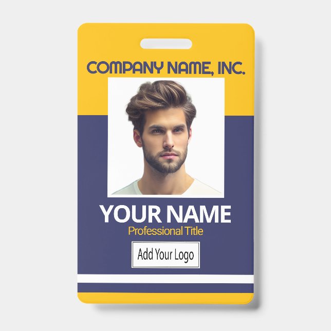 Badge photo de l'employé / de l'école - YW-Gold et (Face)