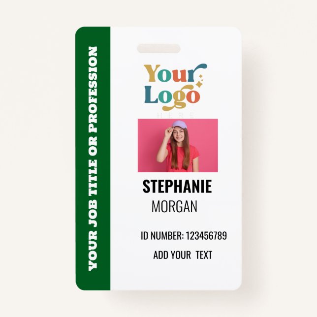 Badge Photo de l'employé de l'entreprise personnalisée (Devant)
