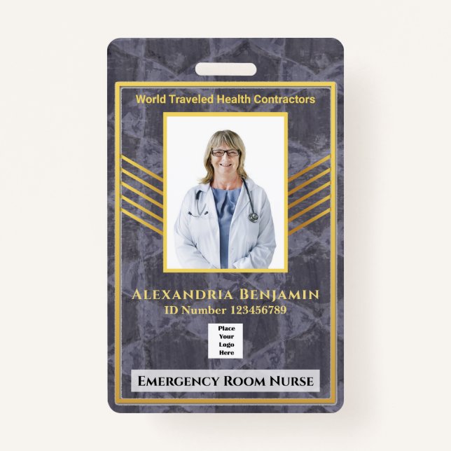 Badge Photo de l'employé de l'infirmière Médicale de l'h (Devant)