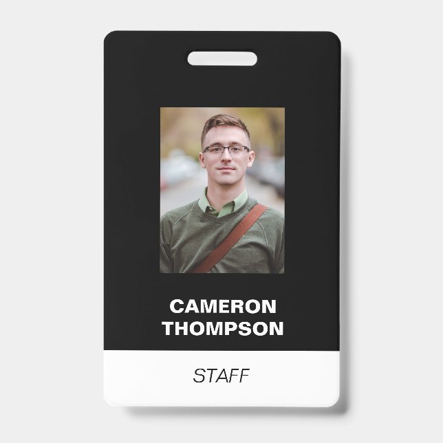 Badge Photo de l'employé du PERSONNEL personnalisé (Front)