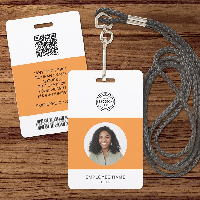 Badge Photo de l'employé, Logo, Code-barres, Nom ID (Créateur téléchargé)