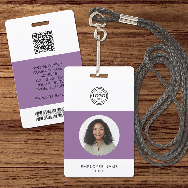 Badge Photo de l'employé, Logo, Code-barres, Nom ID (Créateur téléchargé)