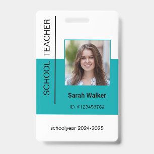 Badge Photo de l'enseignant ID de l'employé ou de l'étud