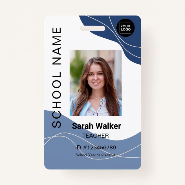 Badge Photo de l'enseignant ID d'un étudiant employé ble (Devant)