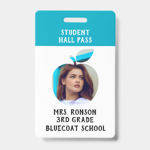 Badge Photo de l'enseignant Pomme École ou carte d'étud