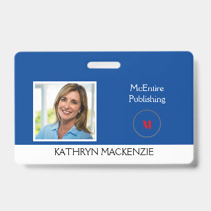 Badge Photo de l'entreprise Logo bleu Personnaliser le n