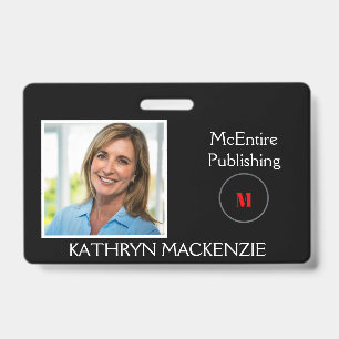 Badge Photo de l'entreprise Logo noir Personnaliser le n