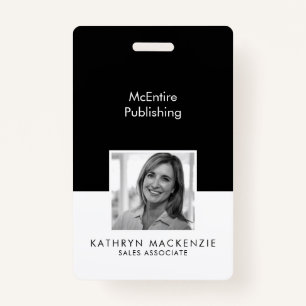 Badge Photo de l'entreprise Vertical noir et blanc