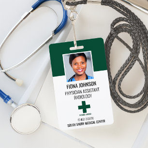 Badge Photo de logo d'employé médical personnalisé