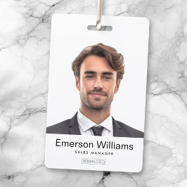 Badge Photo de logo personnalisé blanc carte d'identité 