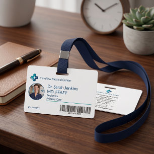 Badge Photo de personnel médical moderne Employé de soin