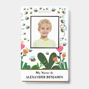 Badge Photo d'écolier garçon fille enfant ID personnalis