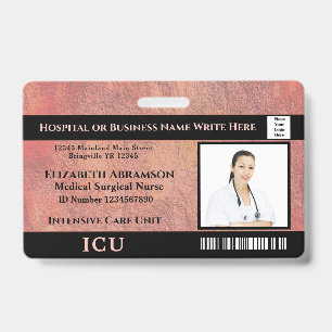 Badge Photo d'employé de l'unité de soins intensifs médi