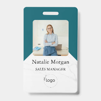 Badge photo d'employé de société personnalisé élég