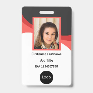 Badge Photo d'employé de société personnalisé rouge et n