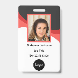 Badge Photo d'employé de société personnalisé rouge et n