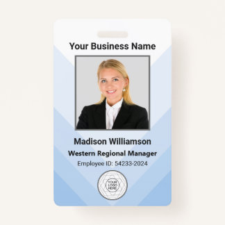 Badge Photo d'employé d'entreprise blanche et moderne