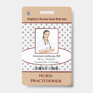 Badge Photo d'employé d'infirmière médicale de l'hôpital