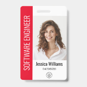 Badge Photo d'employé grand format personnalisé, code-ba
