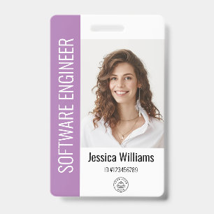 Badge Photo d'employé grand format personnalisé, code-ba