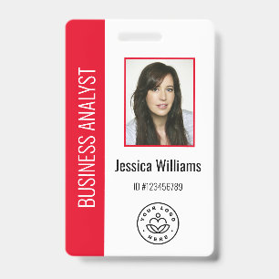Badge Photo d'employé personnalisé, code-barres, logo, n