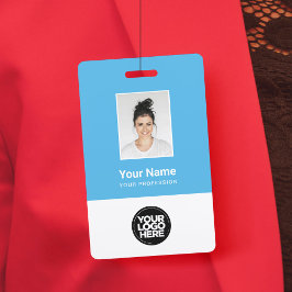 Badge Photo d'employé personnalisé, code-barres, logo, n